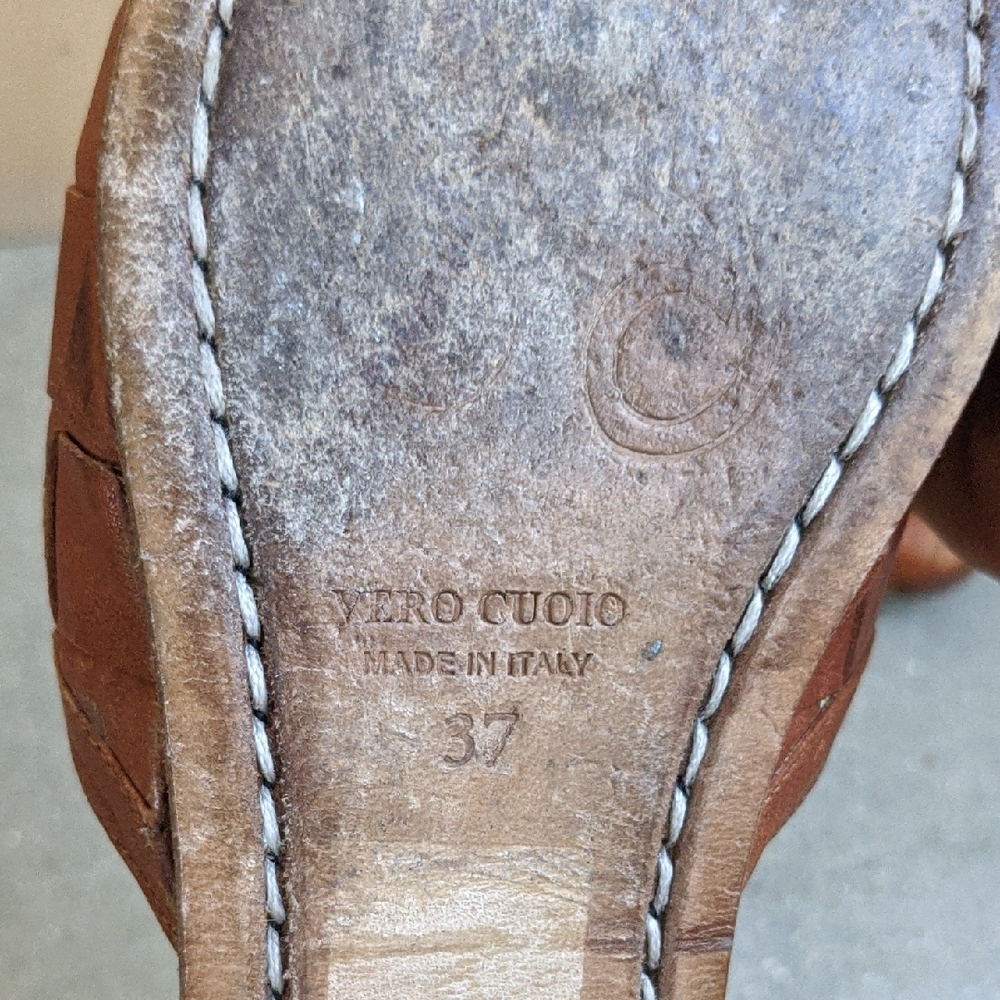 ❤️ Free People Italian Leather Maya Woven Mules Brown sz. 37 - Picture 5 of 12